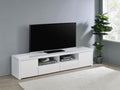 Jude White High Gloss 79" TV Stand with 2 Doors & 2 Drawers – 704262