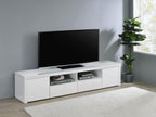 Jude White High Gloss 79" TV Stand with 2 Doors & 2 Drawers – 704262