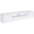 Jude White High Gloss 79" TV Stand with 2 Doors & 2 Drawers – 704262