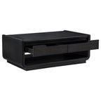 Leandro 2-Drawer Cocktail Coffee Table Burnished Black – 704638