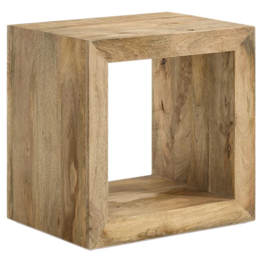 Coaster 704837 Wildon darby home co benton solid natural mango wood square cube end table