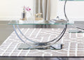Coaster 704988 Wildon home orren ellis chrome finish metal and glass coffee table arched base
