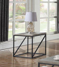 Coaster 705617 Gracie oaks mckay sonoma grey finish wood and black finish metal frame end table