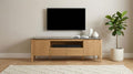 Bradley Grey Faux Marble Top Natural Wood 63" TV Stand – 706442