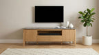 Bradley Grey Faux Marble Top Natural Wood 63" TV Stand – 706442