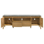 Bradley Grey Faux Marble Top Natural Wood 63" TV Stand – 706442