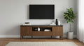 Bradley Smokey Grey Faux Marble Top Brown Wood 63" TV Stand – 706452