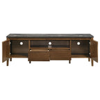 Bradley Smokey Grey Faux Marble Top Brown Wood 63" TV Stand – 706452