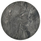 Bradley Smokey Grey Faux Marble Top Brown Wood 24" Round End Table – 706457