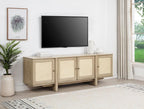 Kailani 79" Beige Oak Cane-Door TV Entertainment Stand – 706583