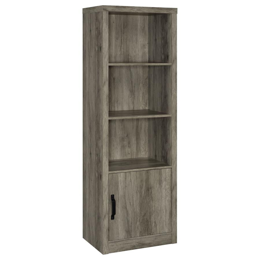 Coaster 701024-3PC  3 pc Gracie oaks jetton grey driftwoiod finish wood 59" tv stand with drawers entertainment center with side piers
