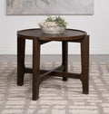 Coaster 708287 Cota solid wood dark brown finish round end table