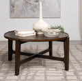 Coaster 708288  Cota solid wood dark brown finish 38" round coffee table