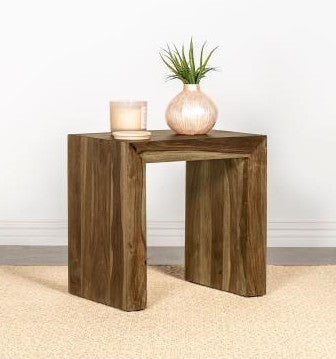 Coaster 708417 Wildon darby home co farmhouse rustic auburn sheesham wood square cube end table