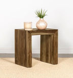 Coaster 708417 Wildon darby home co farmhouse rustic auburn sheesham wood square cube end table