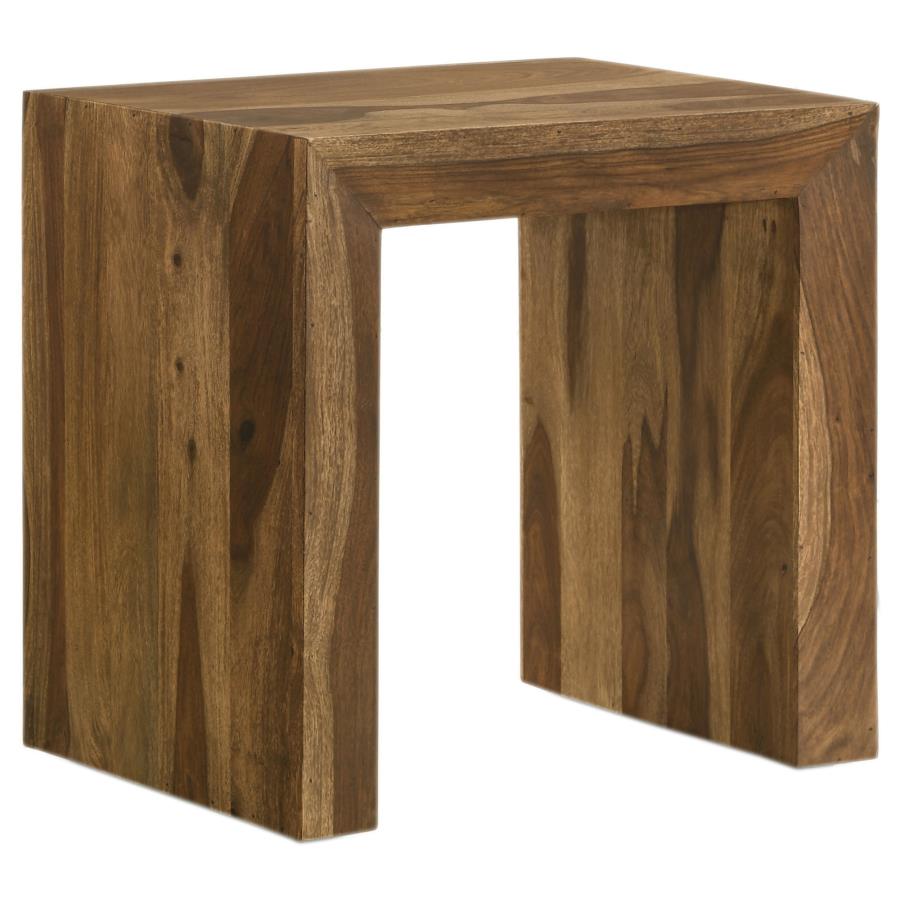 Coaster 708417 Wildon darby home co farmhouse rustic auburn sheesham wood square cube end table