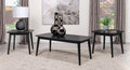 Coaster 708490 3 pc Carey black finish wood coffee and end table set mid century modern tapered leg design