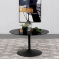 Coaster 709688 Ganso black metal and glass 35" round coffee table