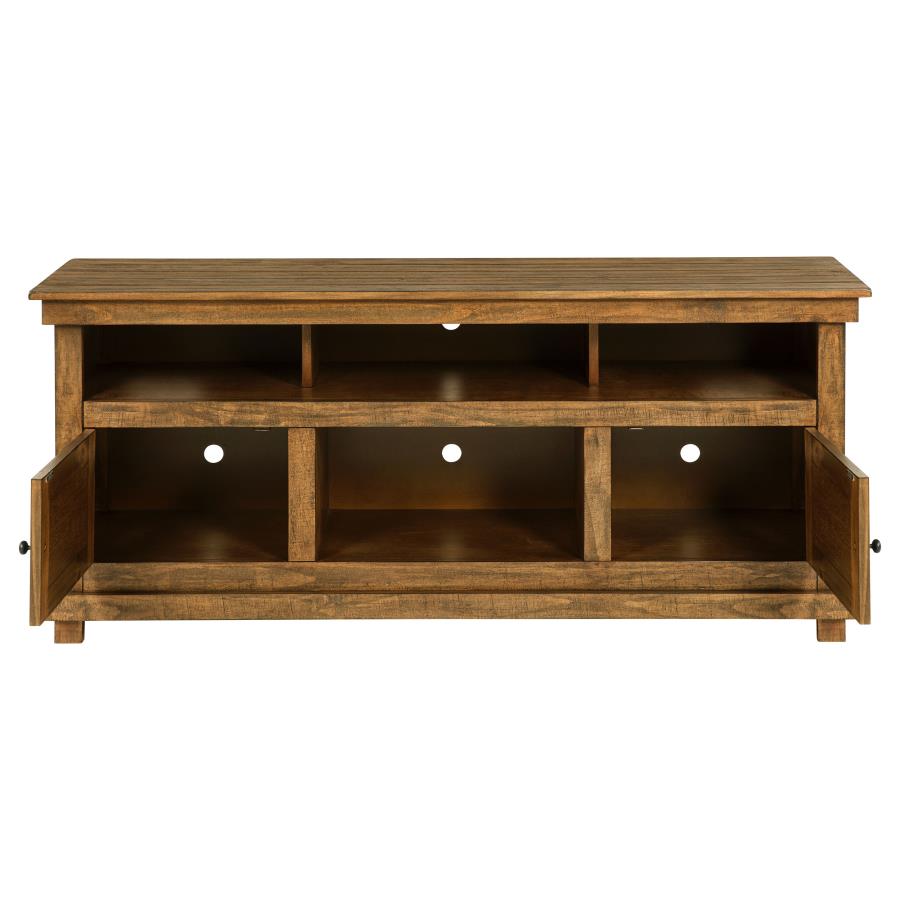 Payne Distressed Brown Wood 60" 2-Door Country Cottage Style TV Stand – 710042