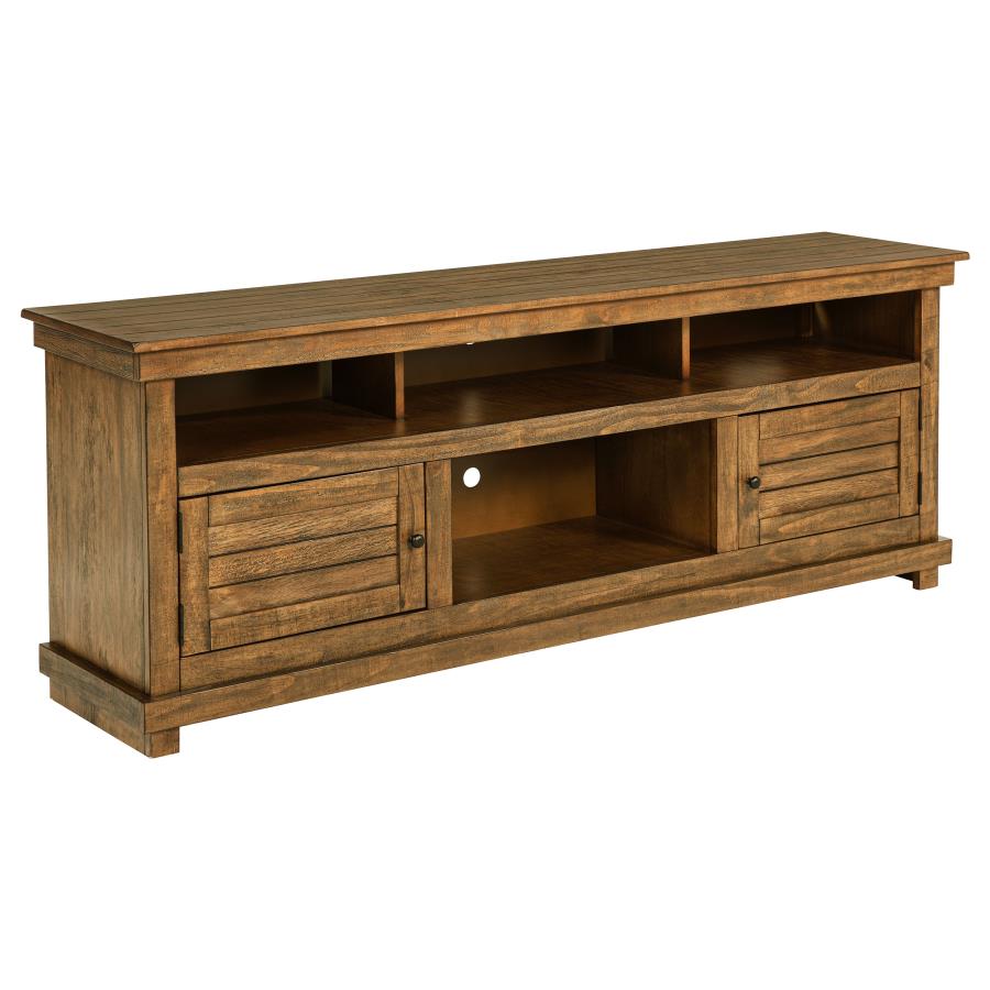 Payne Distressed Brown Wood 70" 2-Door Country Cottage Style TV Stand – 710043