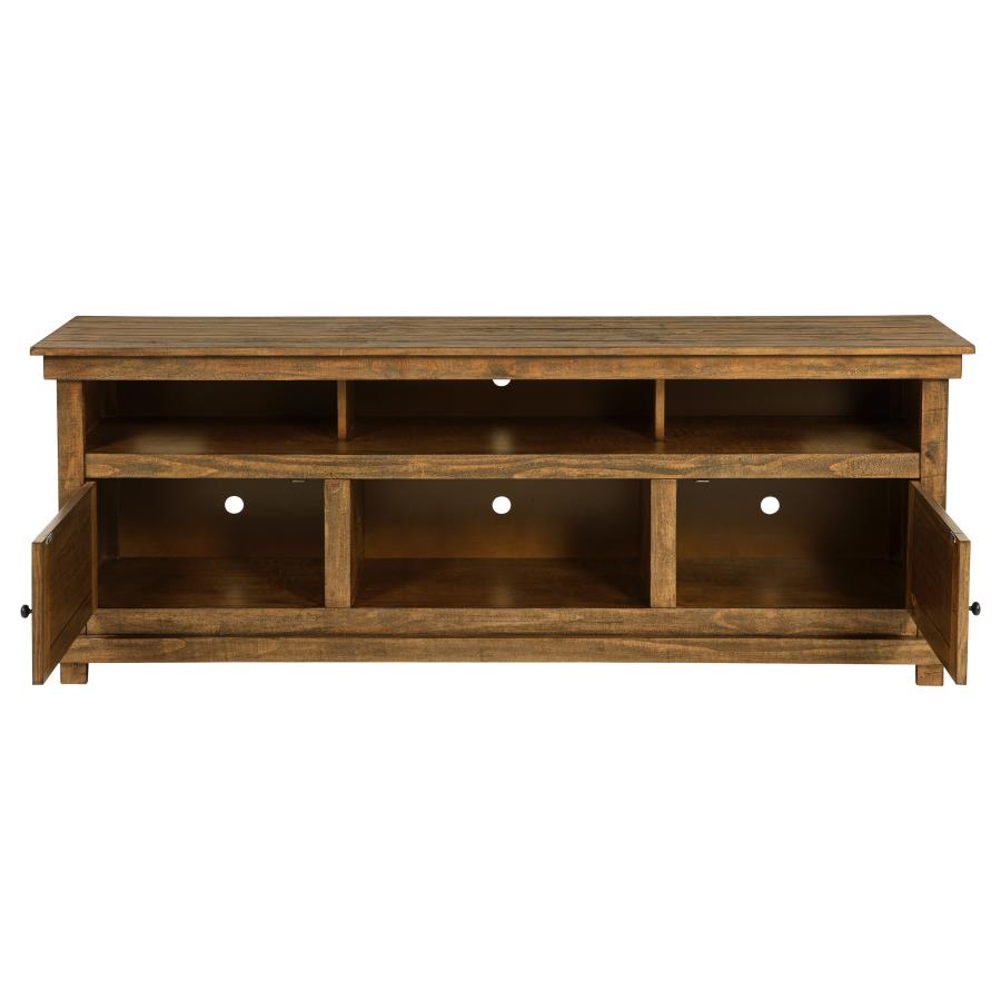 Payne Distressed Brown Wood 70" 2-Door Country Cottage Style TV Stand – 710043