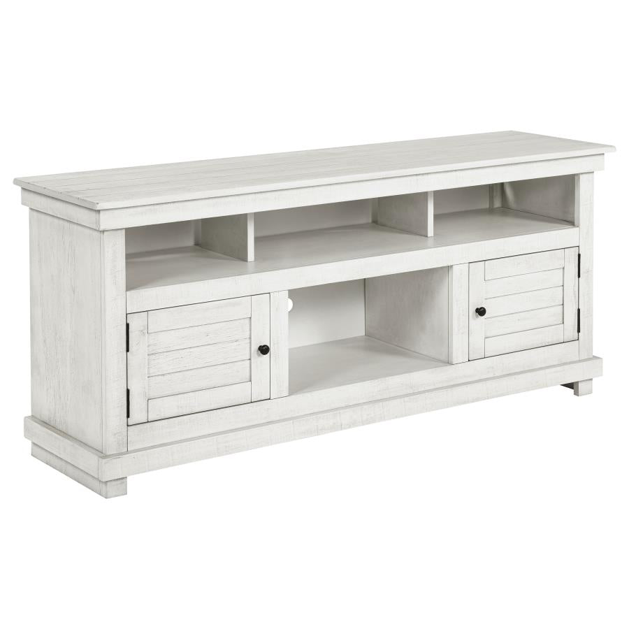 Payne Distressed White Wood 60" 2-Door Country Cottage Style TV Stand – 710052