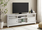 Payne Distressed White Wood 70" 2-Door Country Cottage Style TV Stand – 710053