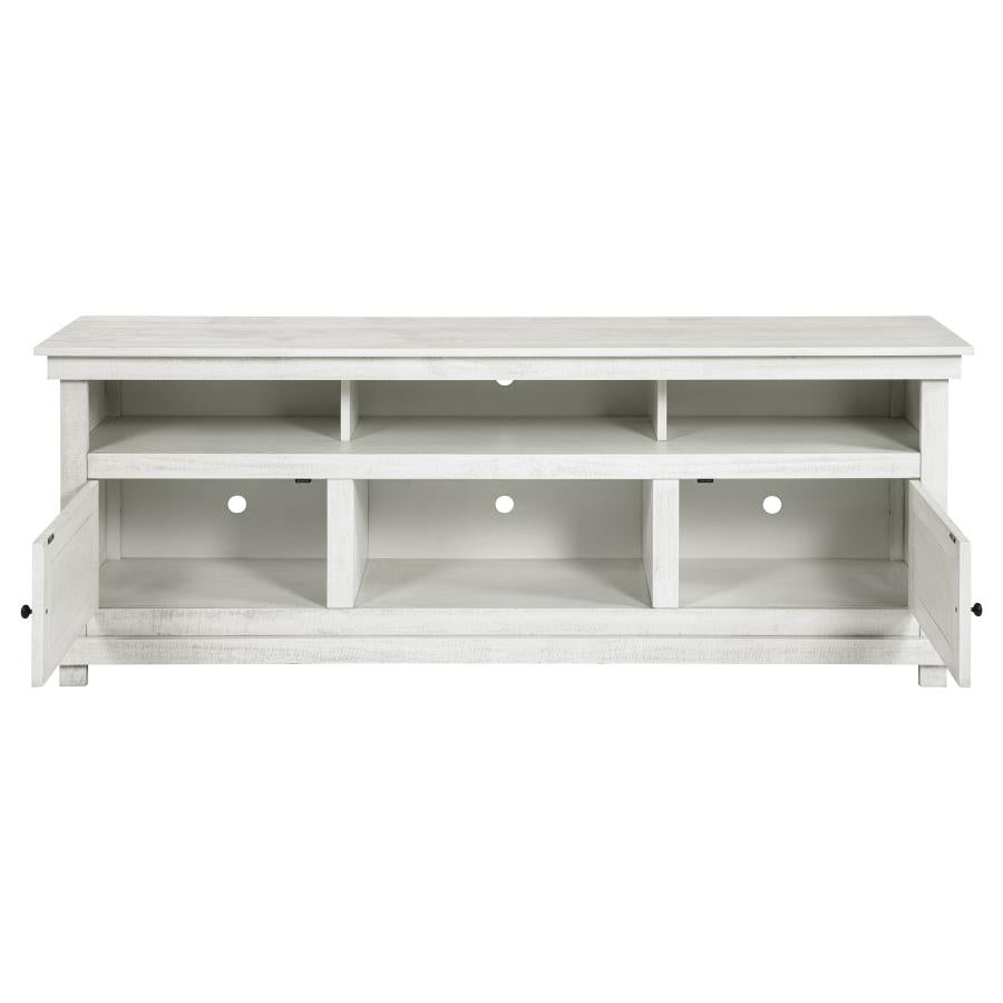 Payne Distressed White Wood 70" 2-Door Country Cottage Style TV Stand – 710053