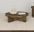 Coaster 710138 Kinkaid deep dark brown finish solid mango wood 38" round coffee table