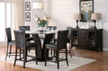 Homelegance 710-36-RD-5PC 5 pc Daisy espresso finish wood 48" round glass top counter height dining table set