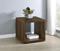 Coaster 710507 Frisco distressed dark pine finish wood 24" square end table