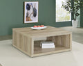 Coaster 710518 Frisco distressed pine finish 36" square wood coffee table