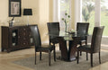 Homelegance 710-54-RD-5PC 5 pc Daisy espresso finish wood 54" round glass top dining table set