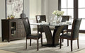 Homelegance Daisy 5-Piece Espresso Glass Top Square Dining Table Set – 710-54SQ-5PC