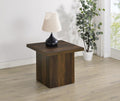 Devar Dark Pine Wood Square End Accent Table – 710887