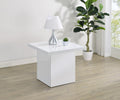 Devar White High Gloss Square End Accent Table – 710897