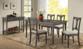 Acme 71435-37 5 pc wallace weathered washed gray finish wood dining table set