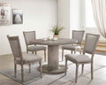 Acme 71725-60172 5 pc Ophelia & Co. futch gabrian reclaimed gray finish wood 47" Dia. round dining table set
