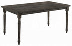 Acme 71880-82 7 pc claudia II weathered gray finish wood dining table set