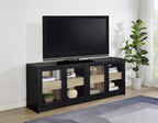 Denison Black & Distressed Pine 79" TV Stand Media Console – 720223