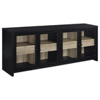 Denison Black & Distressed Pine 79" TV Stand Media Console – 720223