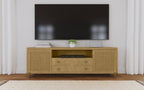 Arini Sand Wash Natural Wood 79" 2-Door Cane Modern TV Stand – 720253