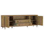 Arini Sand Wash Natural Wood 79" 2-Door Cane Modern TV Stand – 720253