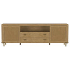 Arini Sand Wash Natural Wood 79" 2-Door Cane Modern TV Stand – 720253