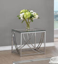 Coaster 720497 WIlla arlo interiors mckenzie chrome finish metal and glass end table