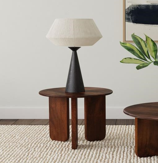Coaster 721997 Dale brown finish solid mango wood 24" round top end table