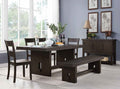 Acme 72210-12 7 pc haddie distressed walnut finish wood dining table set