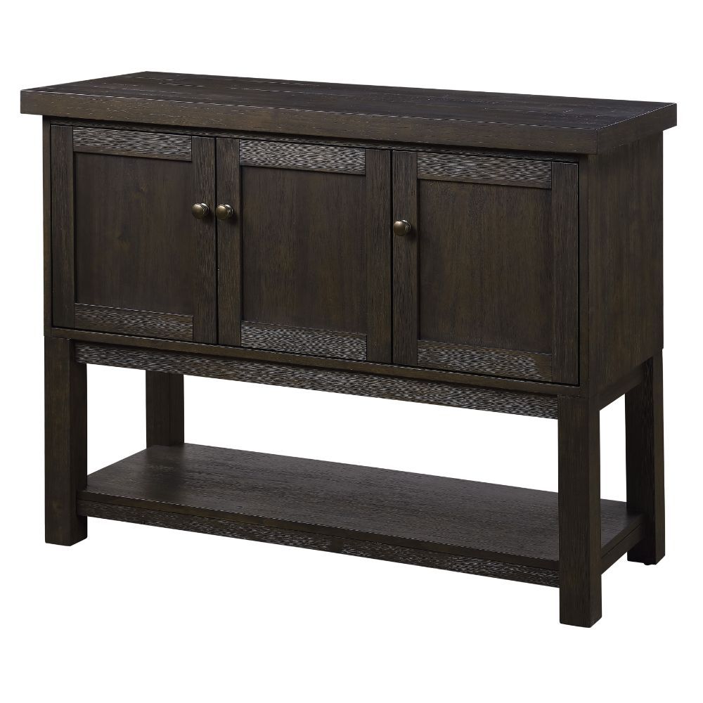 Acme 72214 Haddie distressed walnut finish wood server sideboard cabinet