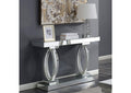 Coaster 722519-Clearance Rosdorf park lenum glass mirror and crystal curved base sofa entry console table **Clearance**