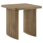 Adina Distressed Light Brown Reeded Square End Table – 722857